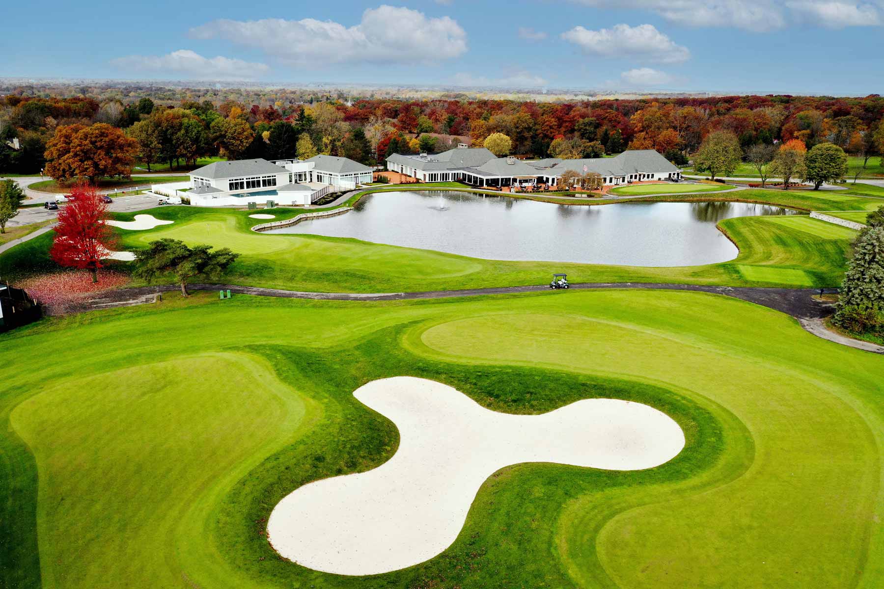 Golf Club at Little Turtle Clubhouse drone photo